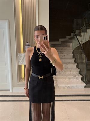 Siyah DLV Halter Yaka Atlet