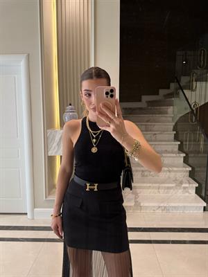 Siyah DLV Halter Yaka Atlet