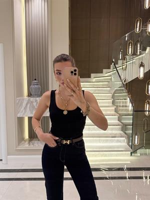 Siyah  DLV Kalın Askılı Poliamid Atlet -20977