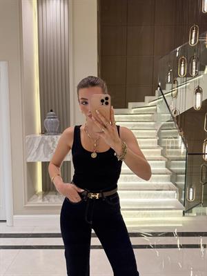 Siyah  DLV Kalın Askılı Poliamid Atlet -20977