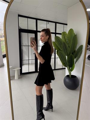 Siyah Godeli DLV Elbise