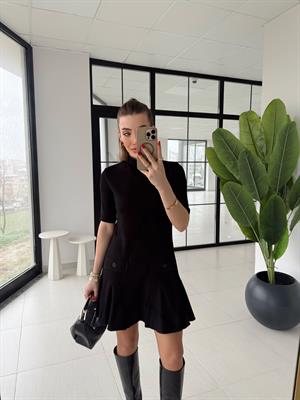 Siyah Godeli DLV Elbise