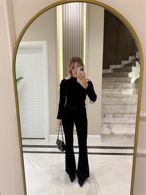 Siyah İspanyol Paça Jean