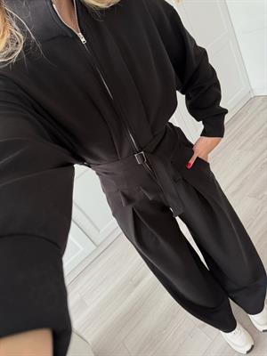Siyah Kemerli Modal Kumaş İkili Takım