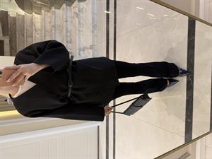Siyah Kemerli Oversize Ceket