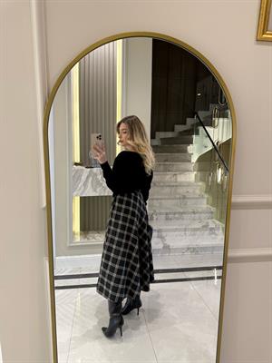 Gri Kemerli Salaş Etek-37057