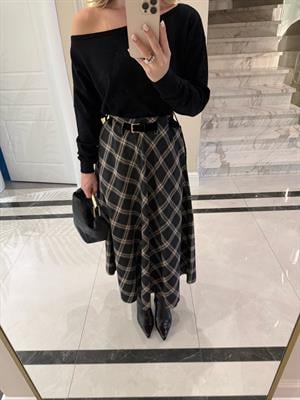 Gri Kemerli Salaş Etek-37057