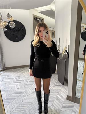 Siyah Kemerli Şort Etek-224