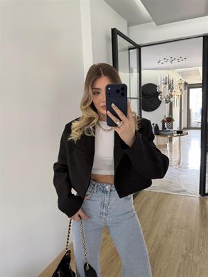 Siyah Kısa Ceket-9704 