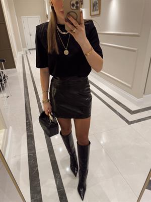 Siyah Krokodil Deri Etek