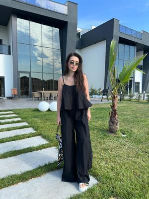 Siyah Marka Model Kırışık İkili Takım