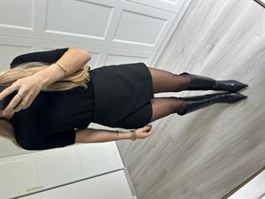 Siyah Marka Muadili Zarf Şort Etek