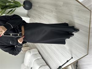 Siyah Maxi Boy Saten Etek
