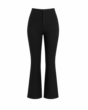 Siyah Mini İspanyol Paça Kumaş Pantolon -2286