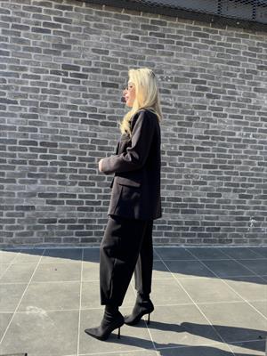 Siyah Modal Kumaşlı Blazer- Pantolon İkili Takım