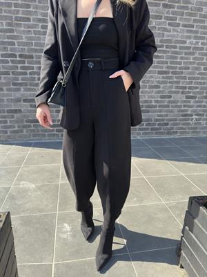 Siyah Modal Kumaşlı Blazer- Pantolon İkili Takım