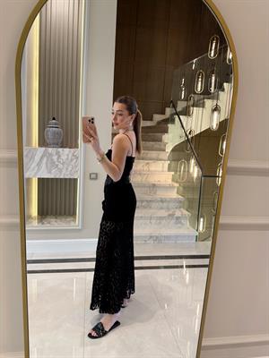 Siyah New Keidy Brode Midi Boy  Etek