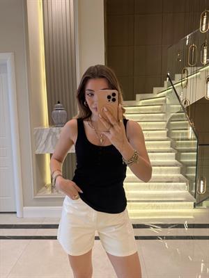 Siyah Önü Düğmeli Fitilli KRL Atlet-16427