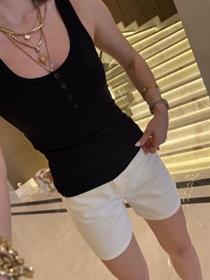 Siyah Önü Düğmeli Fitilli KRL Atlet-16427