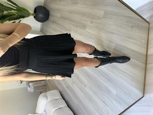 Siyah Piliseli Şort Astarlı Etek