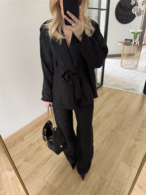 Siyah Şal Yaka Kimono Takım-51100