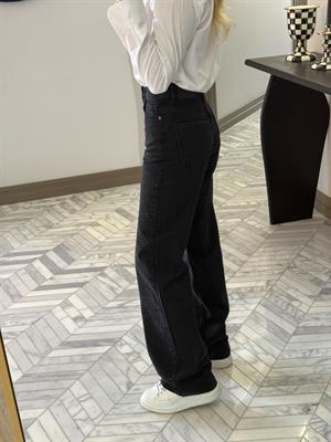 Siyah Taşlı Wide Leg Jean
