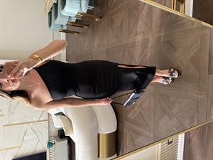 Siyah Tek İp Askılı Elbise 