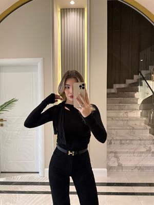 Siyah Uzun Kollu Bluz-1084