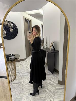 Siyah Volanlı Etek-37107