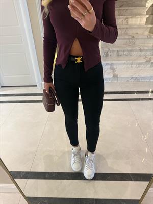 Siyah Yüksekbel Toparlayıcı Skinny Jean-72031