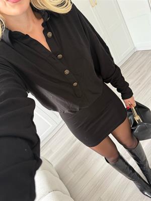 Siyah Zr Orjinal Marka Vatkalı Elbise