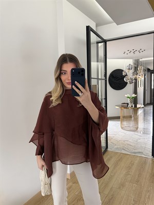 Tarçın Uçuşan Pelerin Bluz-5026