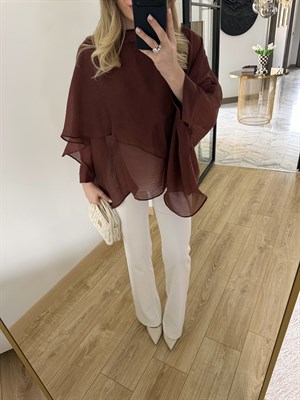 Tarçın Uçuşan Pelerin Bluz-5026