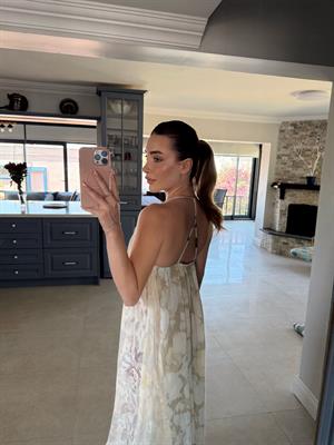 Taş Fresh Desen Askılı Dökümlü Elbise-3321 