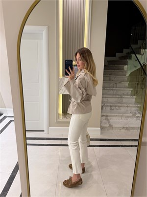Taş Geniş Yakalı Trençkot - 1023