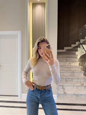 Taş  Massi Orjinal Marka Modal Kumaş Uzun Kollu Top