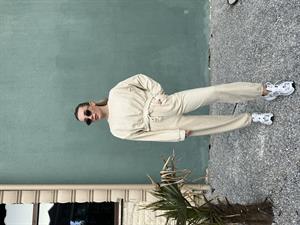 Taş Rengi Crop Üst- Jogger İkili Takım 