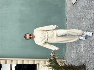 Taş Rengi Crop Üst- Jogger İkili Takım 