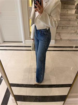 Taşlı Wideleg Pantolon