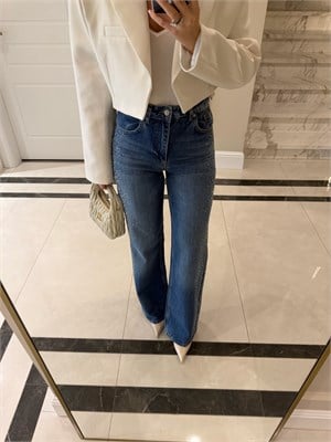 Taşlı Wideleg Pantolon