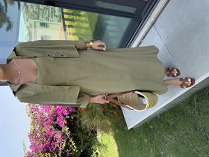 Tensel İkili Gömlekli Elbise- Haki 