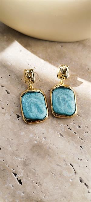 Turkuaz  Sedefli Bella Küpe