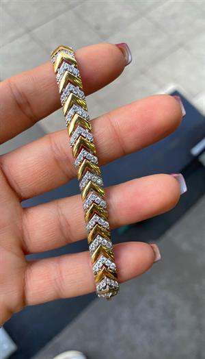 Verev Gold-Gümüş Diamond Seri Bileklik 