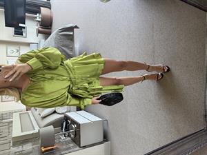 Vestie Yeşil İçi Şortlu Tasarım Elbise