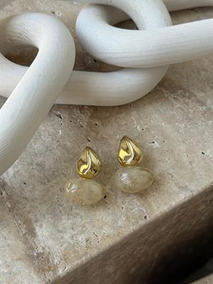 Vigannes Cream Boncuklu Küpe