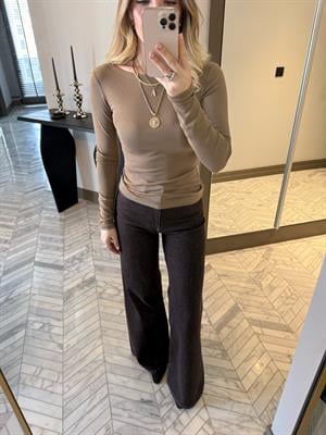 Vizon Kayık Yaka Uzun Kollu Top 31332