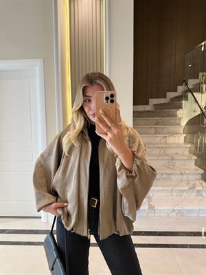 Vizon Saten Bomber Ceket-9584