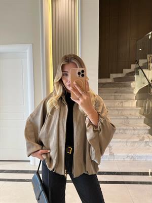 Vizon Saten Bomber Ceket-9584