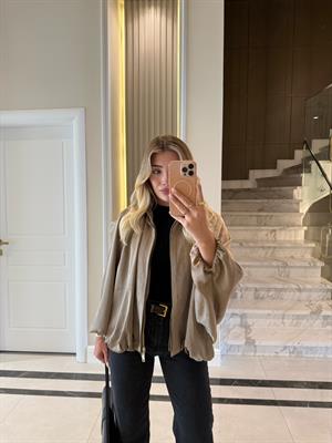 Vizon Saten Bomber Ceket-9584