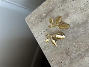 Yarım Gold Yapraklı Küpe